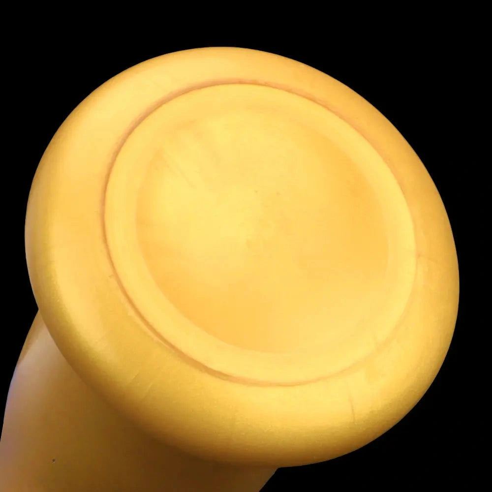 4.72in 5.7in 7.08in 8.26in Gold Silicone Soft Thick Missile Design Dildo