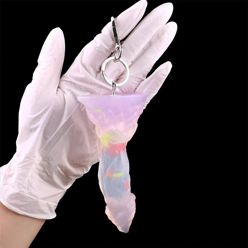 4.72in 5.9in 7.08in 8.66in Silicone Fantasy Soft Women Men Dildo With Key Chain