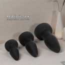 4.72in 6.49in 7.87in Silicone Black Anal Plug Dildo Adult Pleasure Tool