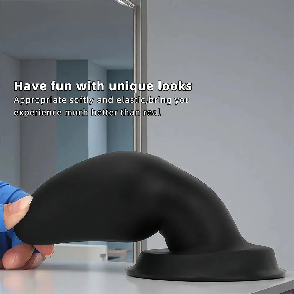 4.72in 6.49in 7.87in Silicone Black Anal Plug Dildo Adult Pleasure Tool