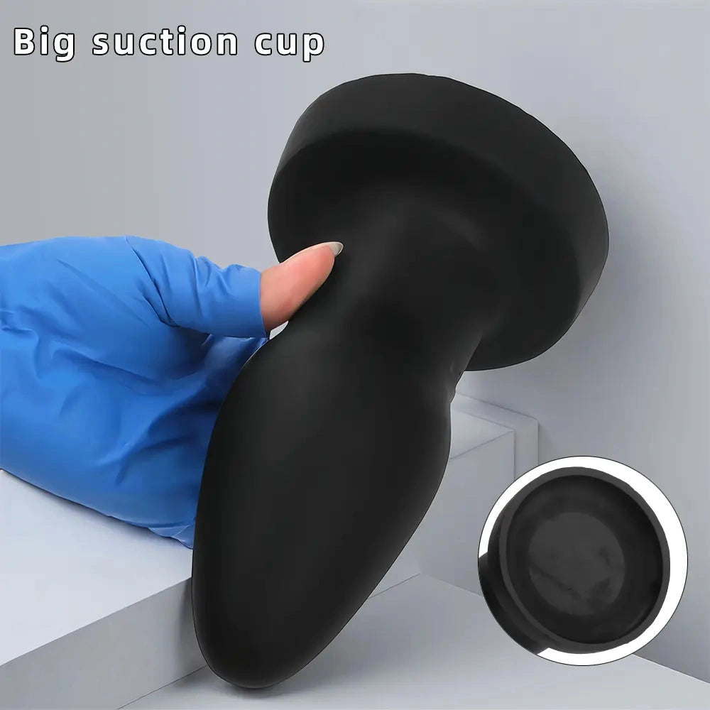 4.72in 6.49in 7.87in Silicone Black Anal Plug Dildo Adult Pleasure Tool