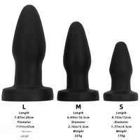 4.72in 6.49in 7.87in Silicone Black Anal Plug Dildo Adult Pleasure Tool