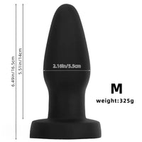 4.72in 6.49in 7.87in Silicone Black Anal Plug Dildo Adult Pleasure Tool