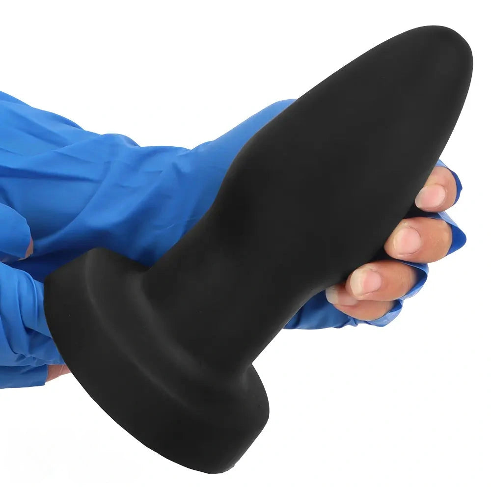 4.72in 6.49in 7.87in Silicone Black Anal Plug Dildo Adult Pleasure Tool