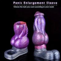 4.72in 7.68in Dog Knot Penis Sleeve Silicone Soft Dildo For Women Sex