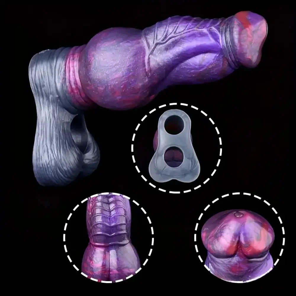 4.72in 7.68in Dog Knot Penis Sleeve Silicone Soft Dildo For Women Sex