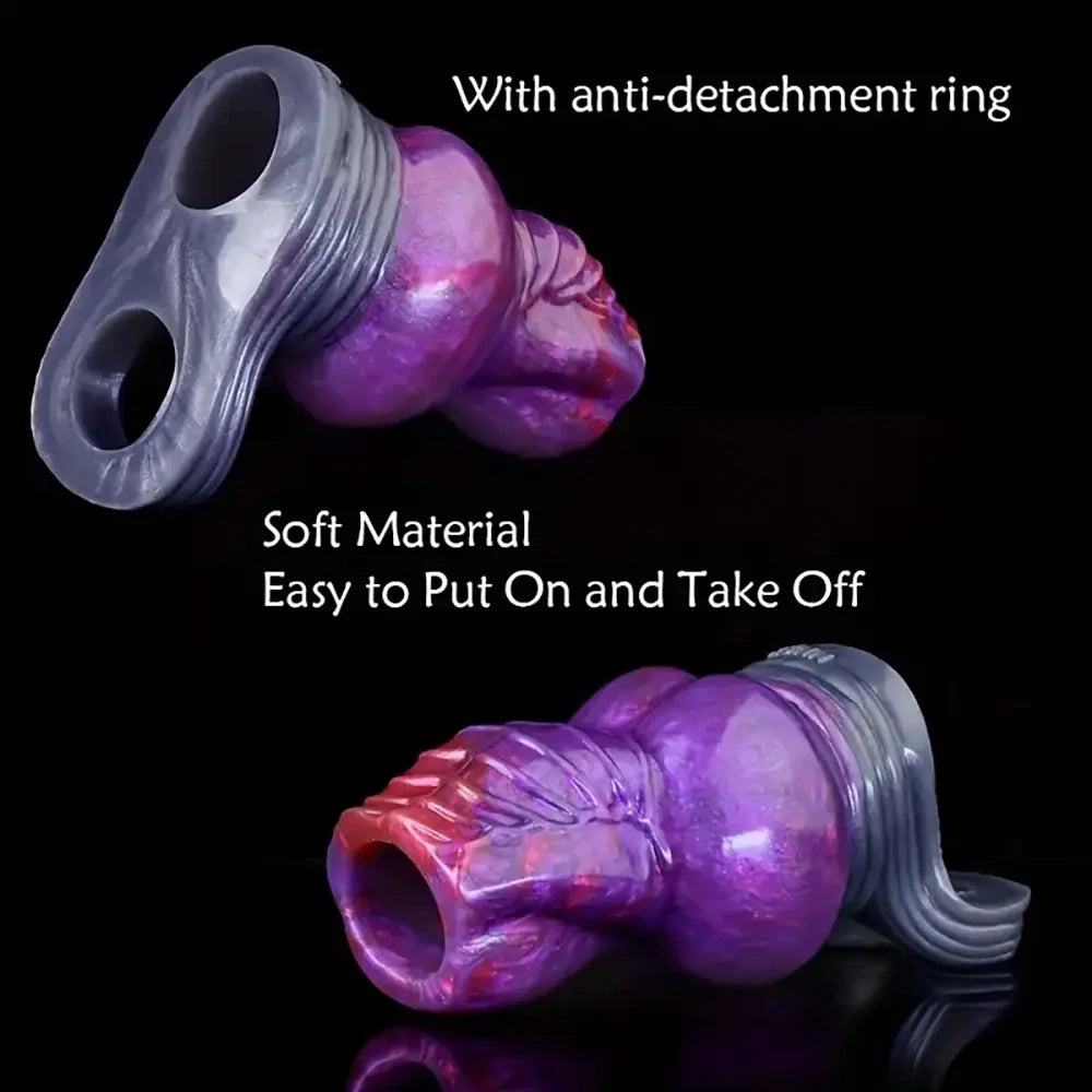 4.72in 7.68in Dog Knot Penis Sleeve Silicone Soft Dildo For Women Sex