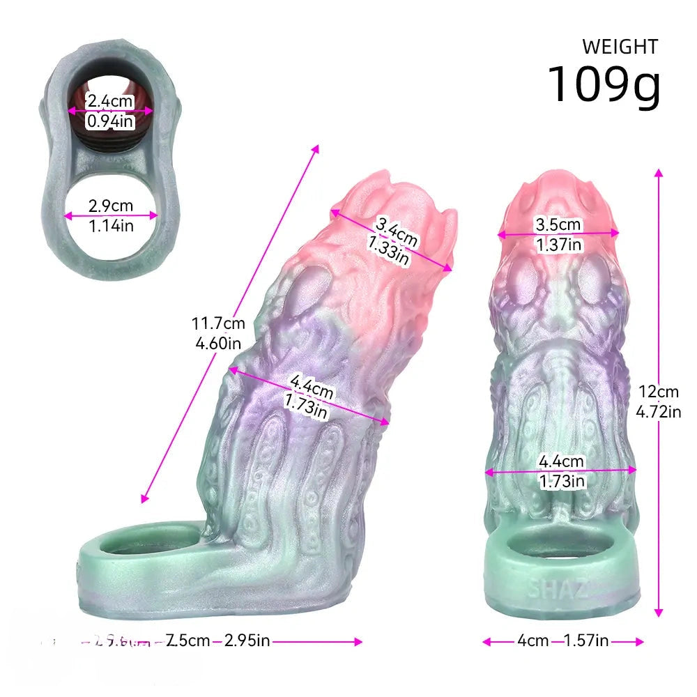 4.72in Abyssal Tendril SHAZ-3015 Fantasy Hollow Dildo Sleeve For Extension