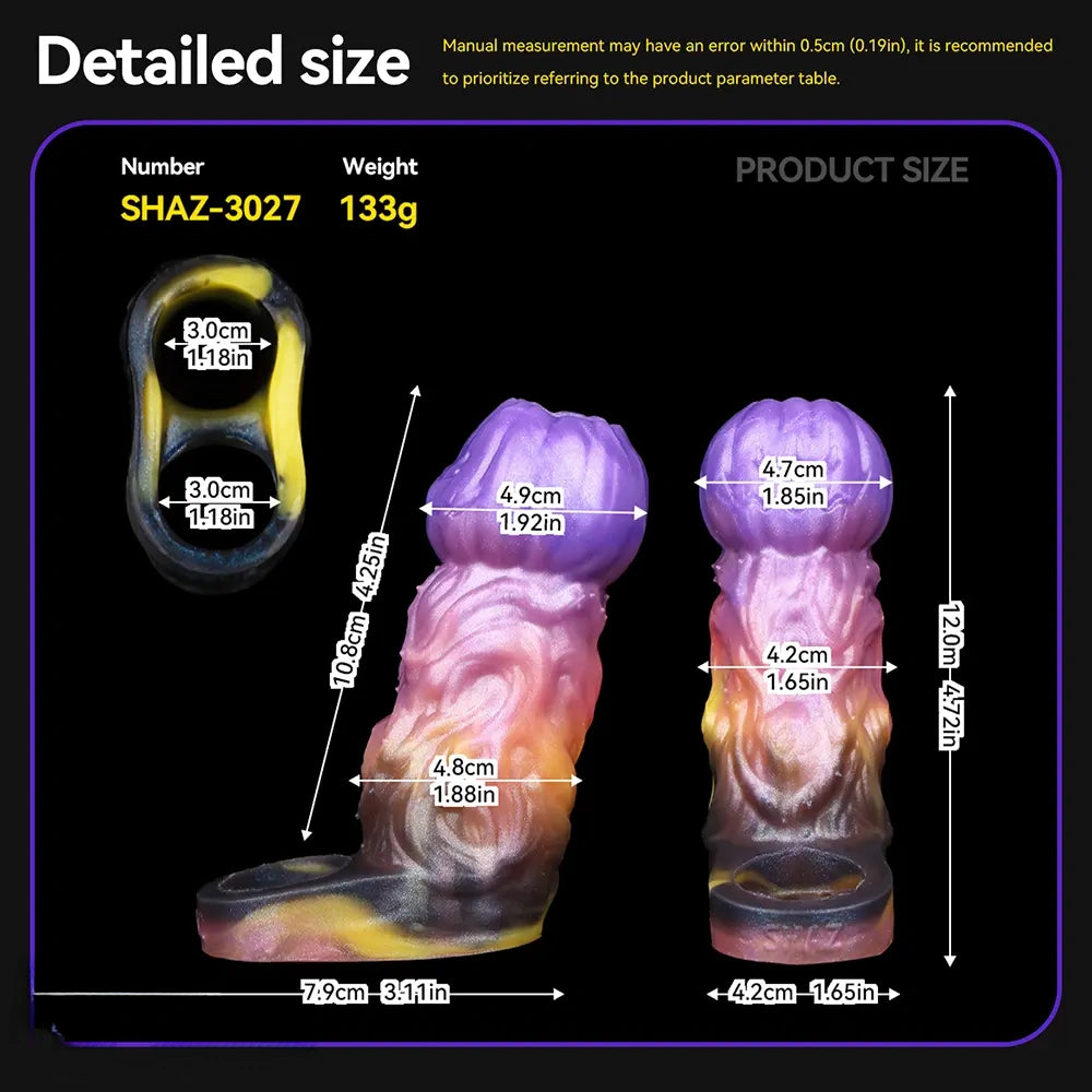 4.72in Ogma Fantasy Odd Silicone Soft Dildo Sleeve Cock Extender
