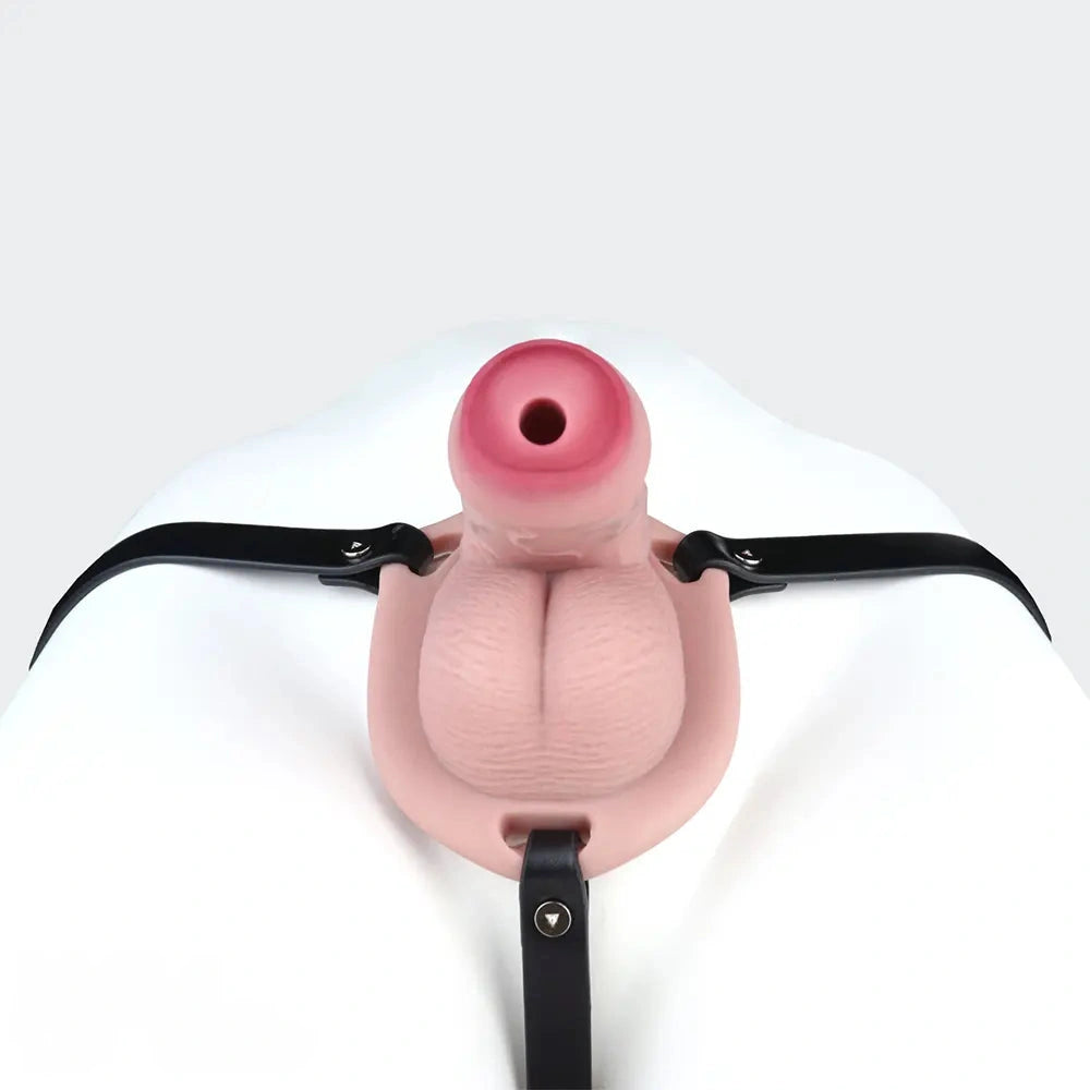 4.72in Real Hollow Chastity Cage Dildo Cock Masturbator Erotic Cock Tool