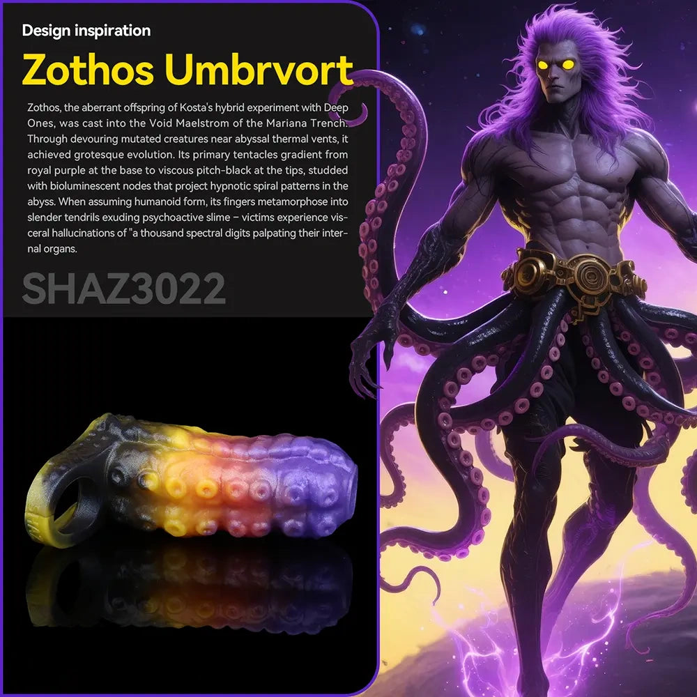 4.72in Zothos Umbrvort Tentacle Silicone Soft Dildo Sleeve Cock Extender