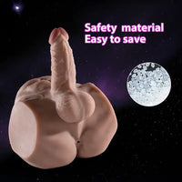 4.73in Realistic Torso Sex Doll With Flexible Dildo Unisex Masturbator