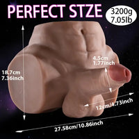 4.73in Realistic Torso Sex Doll With Flexible Dildo Unisex Masturbator