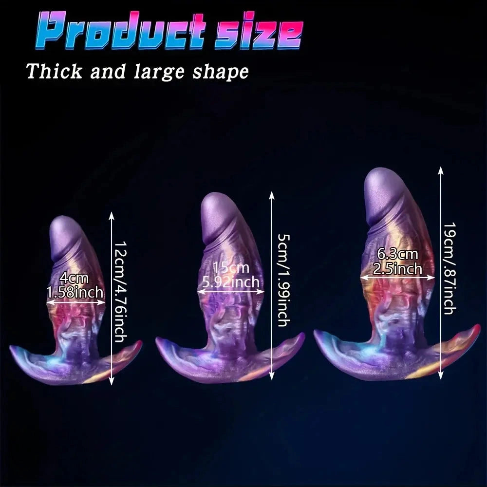 4.76in 5.92in 7.87in Wearing Anal Plug Mixed Color Dildo For Go Out Sex