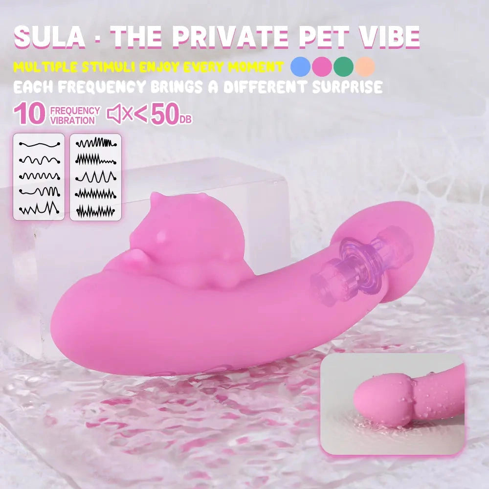 4.76in Cute Pet Ornament Compact Portable Small Soft Vibrating Dildo