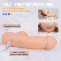 4.76in Cute Pet Ornament Compact Portable Small Soft Vibrating Dildo