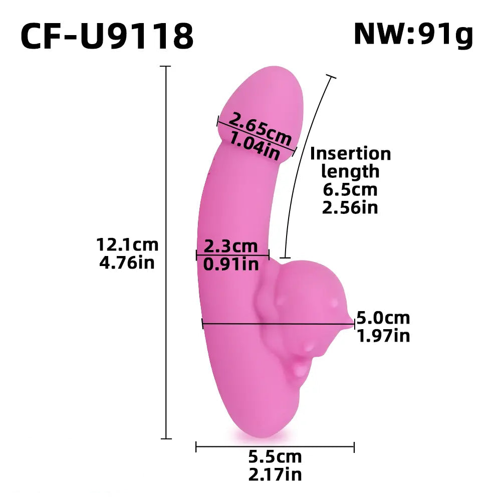 4.76in Cute Pet Ornament Compact Portable Small Soft Vibrating Dildo