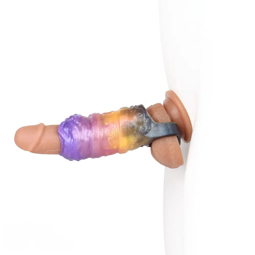 4.76in Ecan Dragon Fantasy Silicone Soft Dildo Sleeve Cock Extender