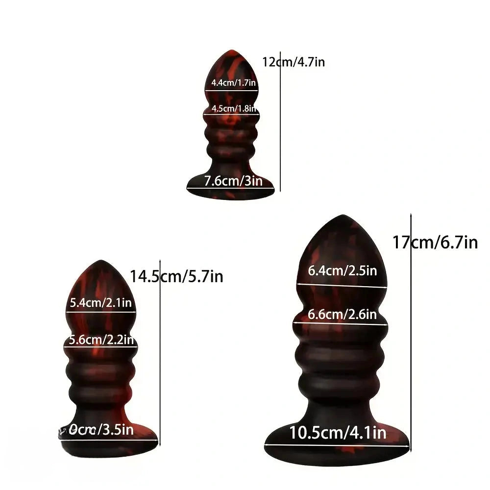 4.7in 5.7in 6.7in Anal Plug Silicone Self-Lubricating Dildo Sex Toy For Men