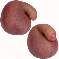 4.7in Realistic Scrotal Ball Soft Silicone Squeeze Toy With Two Testicles