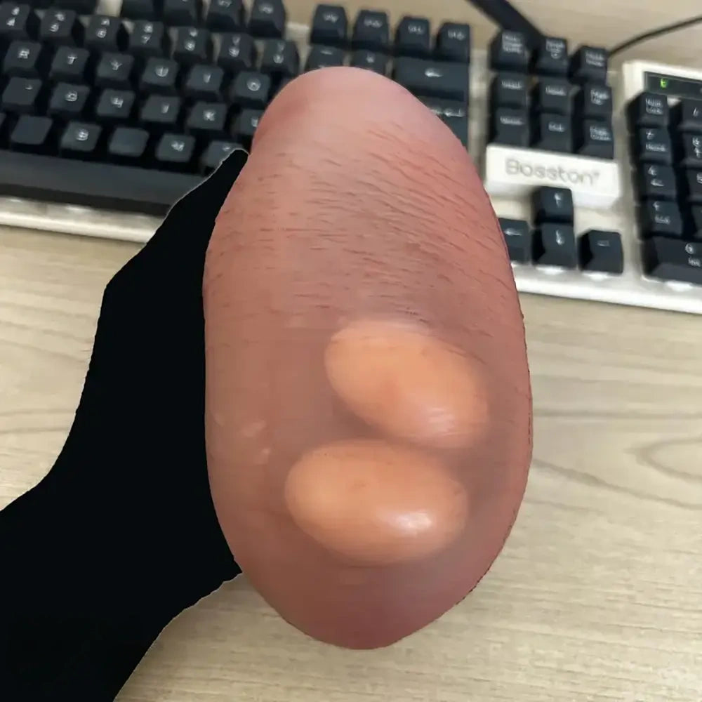 4.7in Realistic Scrotal Ball Soft Silicone Squeeze Toy With Two Testicles