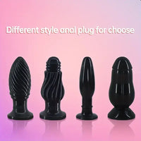4.82in 4.92in 5.9in 6.02in Small Portable Black Anal Plug Dildo