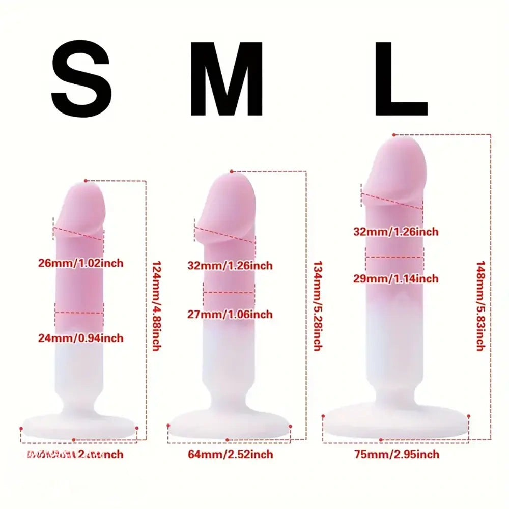 4.88in 5.28in 5.83in Silicone Small Soft Dildo For Beginner to Expert
