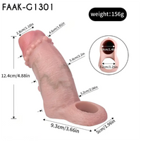 4.88in Realistic Sheath Penis Sleeve Soft Silicone Cock Spiked Dildo