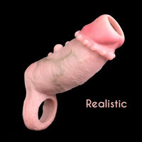 4.88in Realistic Sheath Penis Sleeve Soft Silicone Cock Spiked Dildo