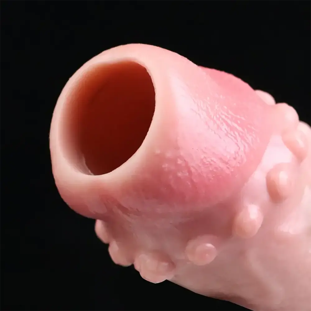4.88in Realistic Sheath Penis Sleeve Soft Silicone Cock Spiked Dildo