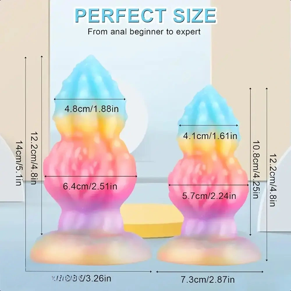 4.8in 5.1in Thick Butt Plug Realistic Silicone Knot Dildo Anal Adult Toy