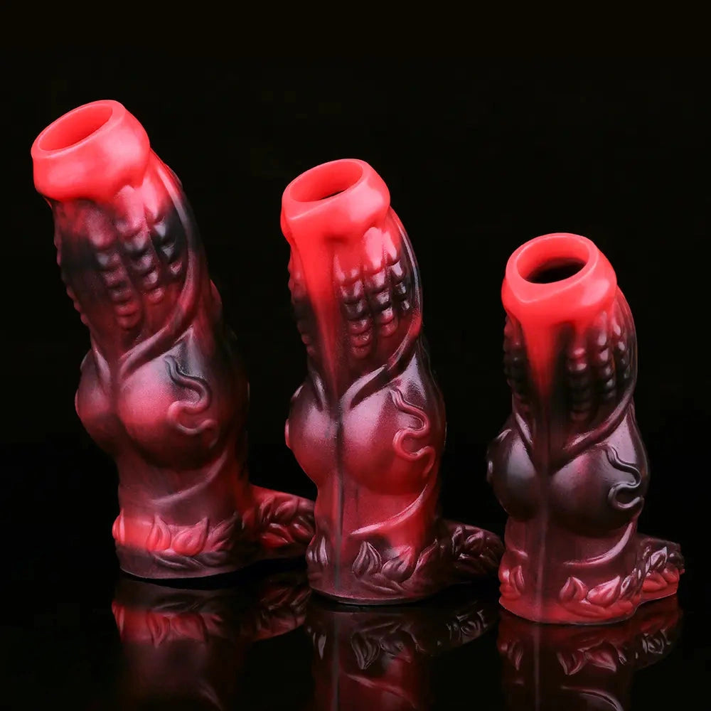 4.8in 5.59in 6.69in Dog Knot Animal Soft Dildo Sleeve Cock Extender