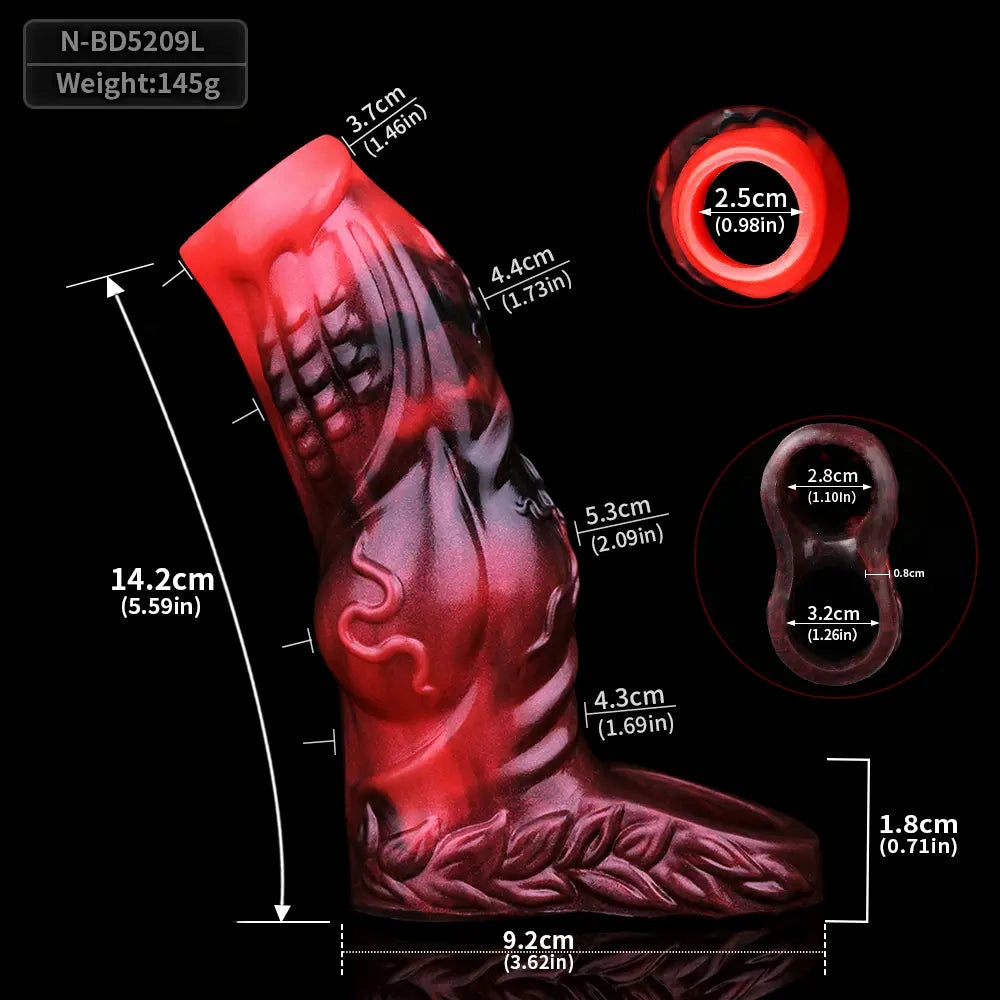 4.8in 5.59in 6.69in Dog Knot Animal Soft Dildo Sleeve Cock Extender