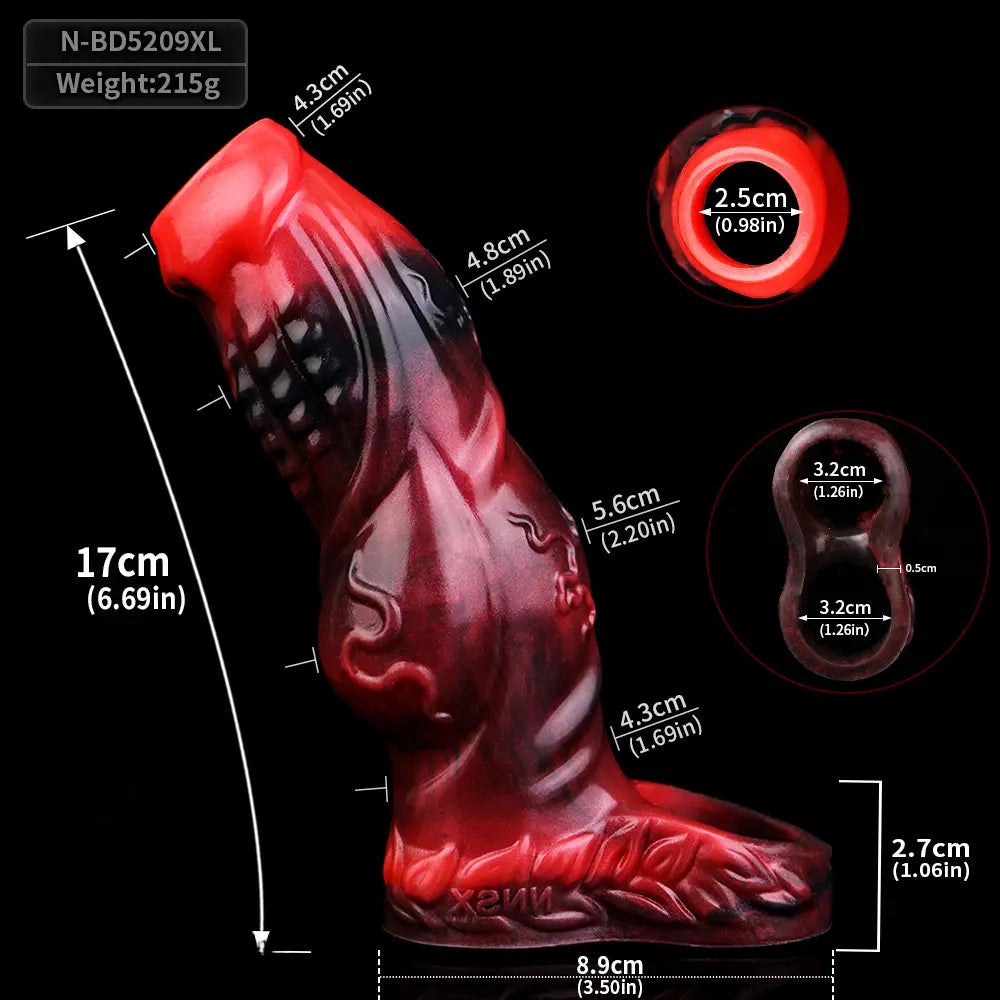 4.8in 5.59in 6.69in Dog Knot Animal Soft Dildo Sleeve Cock Extender