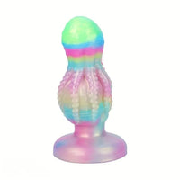 4.8in 5.7in 6.81in 7.87in 8.97in 10.39in Octopus Skull Silicone Glowing Dildo