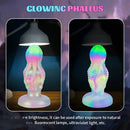 4.8in 5.7in 6.81in 7.87in 8.97in 10.39in Octopus Skull Silicone Glowing Dildo