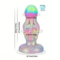 4.8in 5.7in 6.81in 7.87in 8.97in 10.39in Octopus Skull Silicone Glowing Dildo