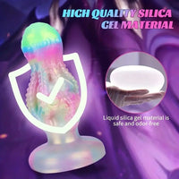 4.8in 5.7in 6.81in 7.87in 8.97in 10.39in Octopus Skull Silicone Glowing Dildo