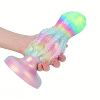 4.8in 5.7in 6.81in 7.87in 8.97in 10.39in Octopus Skull Silicone Glowing Dildo