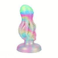 4.8in 5.7in 6.81in 7.87in 8.97in 10.39in Octopus Skull Silicone Glowing Dildo