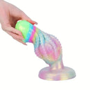 4.8in 5.7in 6.81in 7.87in 8.97in 10.39in Octopus Skull Silicone Glowing Dildo