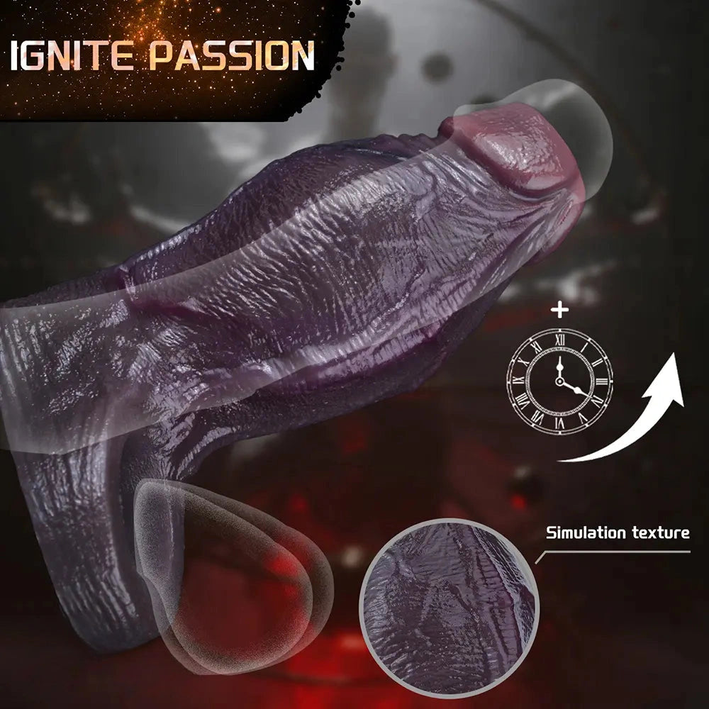4.8in Platinum Silicone Real Lifelike Skin Dildo Sleeve Soft Male Penis Sleeve