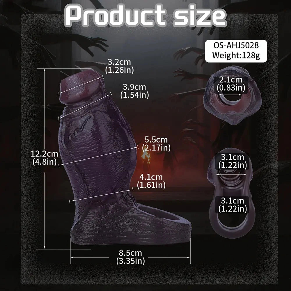 4.8in Platinum Silicone Real Lifelike Skin Dildo Sleeve Soft Male Penis Sleeve