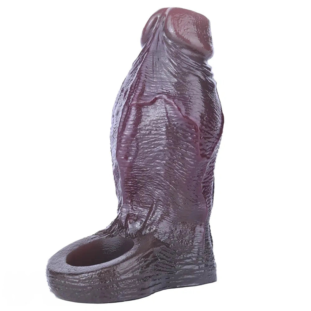 4.8in Platinum Silicone Real Lifelike Skin Dildo Sleeve Soft Male Penis Sleeve