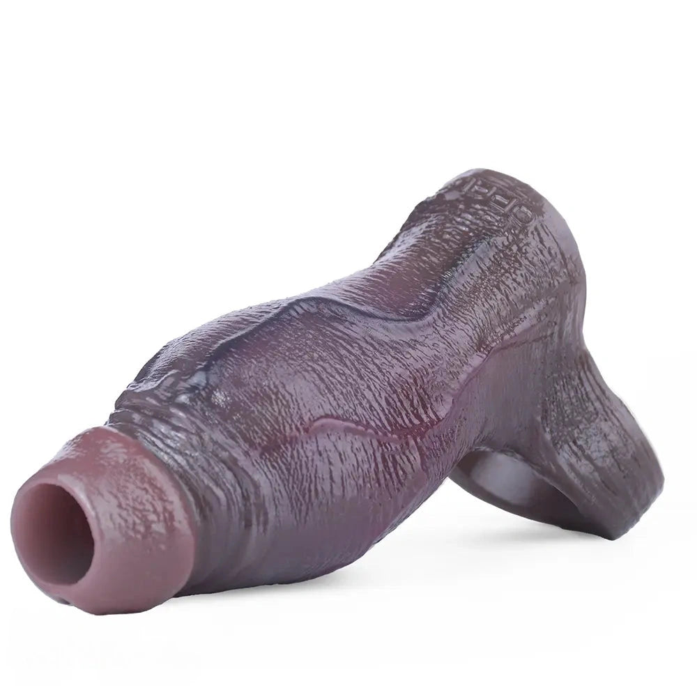 4.8in Platinum Silicone Real Lifelike Skin Dildo Sleeve Soft Male Penis Sleeve