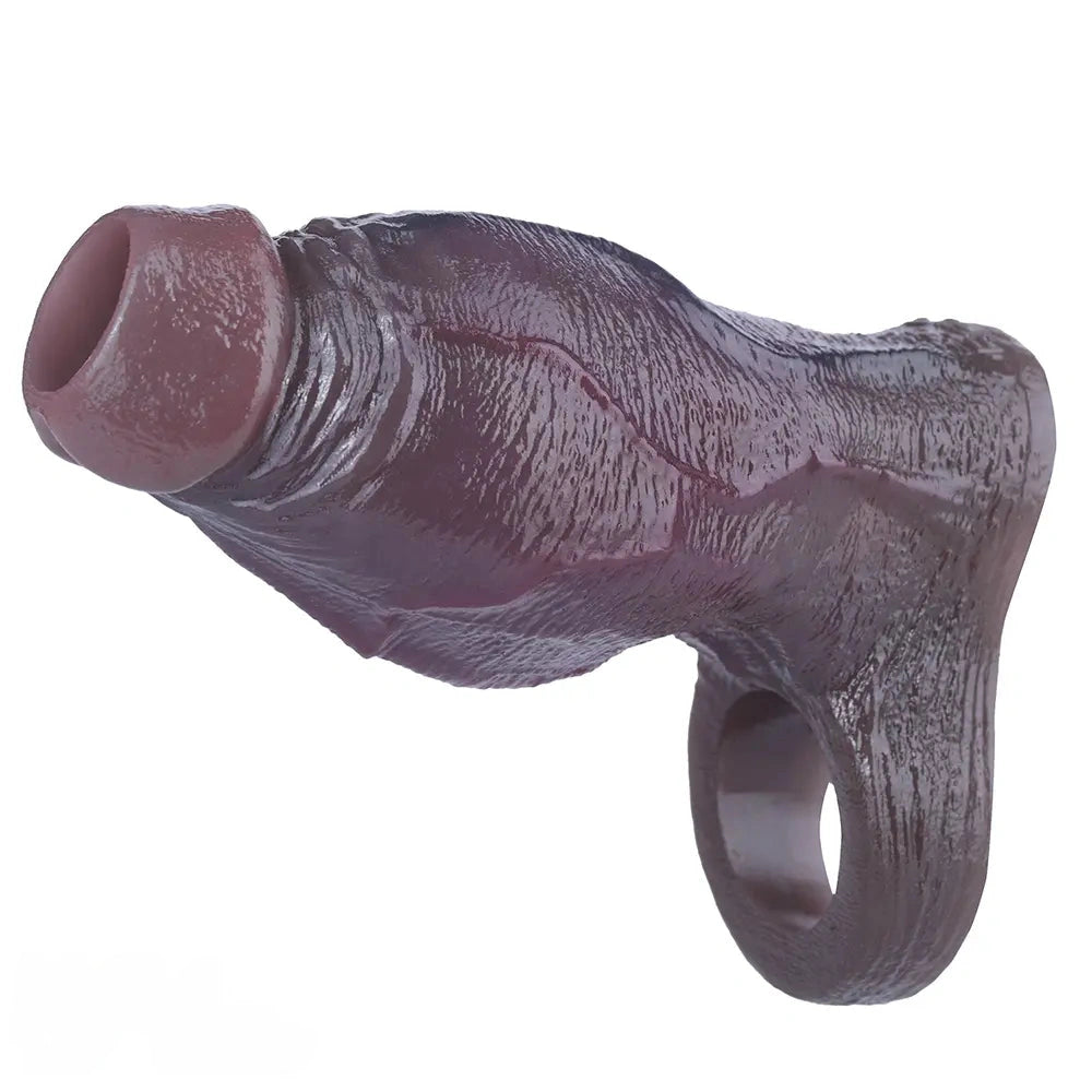 4.8in Platinum Silicone Real Lifelike Skin Dildo Sleeve Soft Male Penis Sleeve