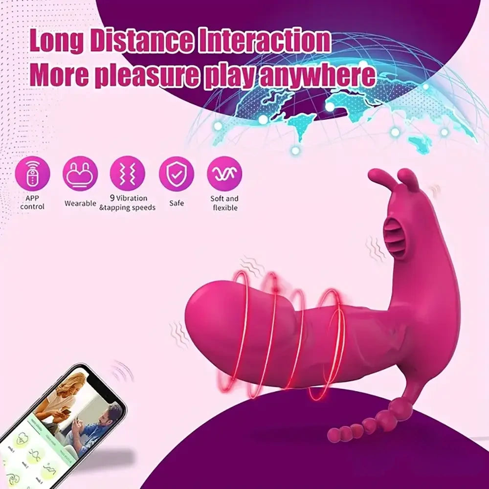 4.8in Small App Controlled Wearable Vibrating Tapping Dildo Vibrator