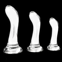 4.92in 5.7in 6.49in Soft Clear Curved Small Anal Plug G Spot Dildo