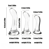 4.92in 5.7in 6.49in Soft Clear Curved Small Anal Plug G Spot Dildo