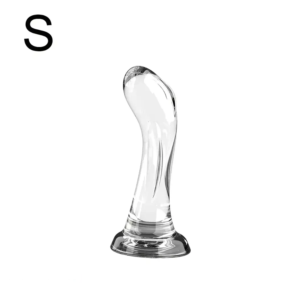 4.92in 5.7in 6.49in Soft Clear Curved Small Anal Plug G Spot Dildo
